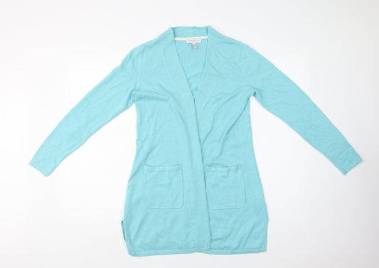 Isaac Mizrahi Womens Blue V-Neck  Cotton Cardigan Jumper Size XS