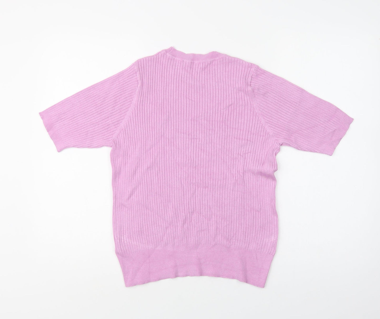 M&S Womens Purple Crew Neck  Viscose Pullover Jumper Size 14