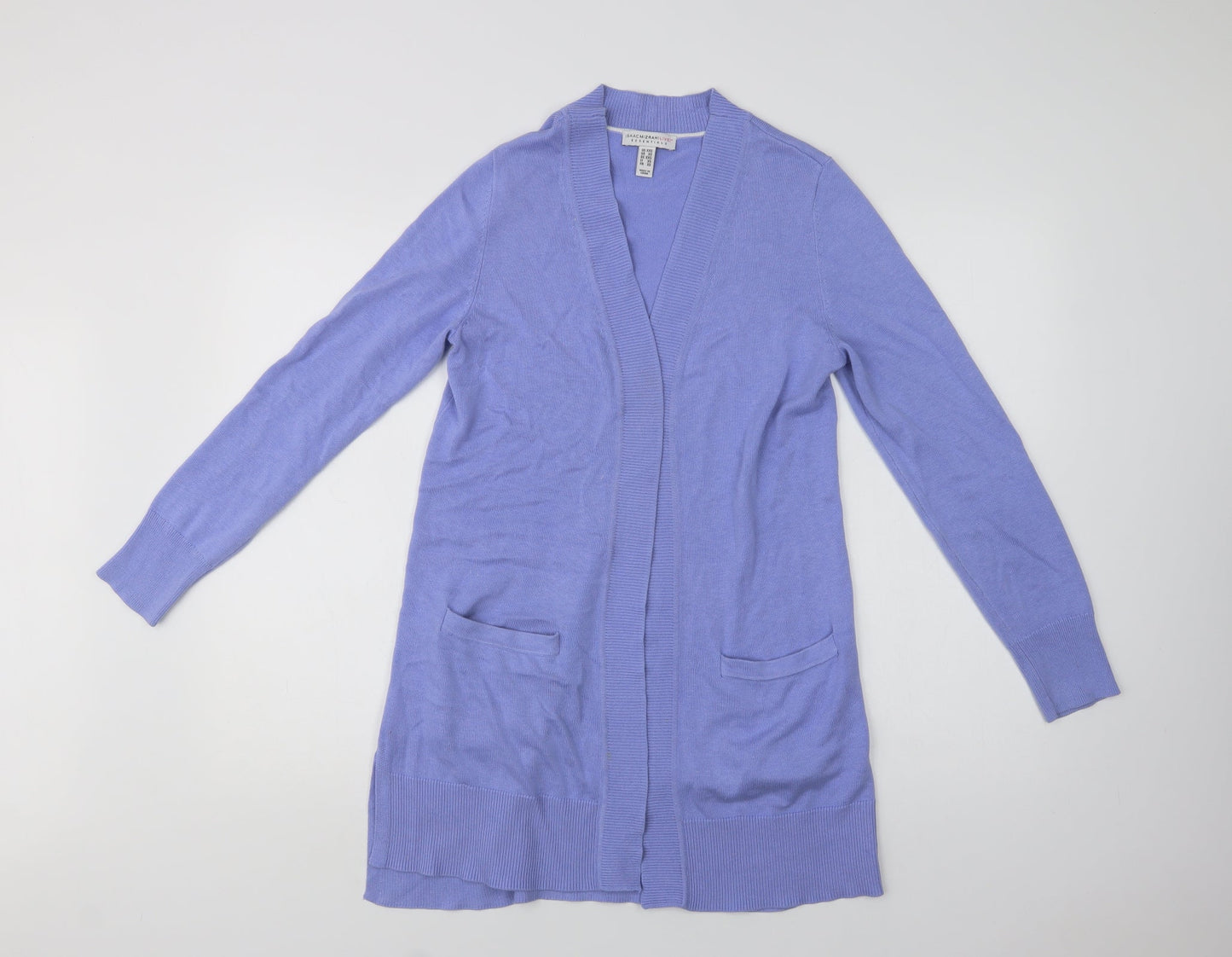 Isaac Mizrahi Womens Purple V-Neck  Cotton Cardigan Jumper Size XS