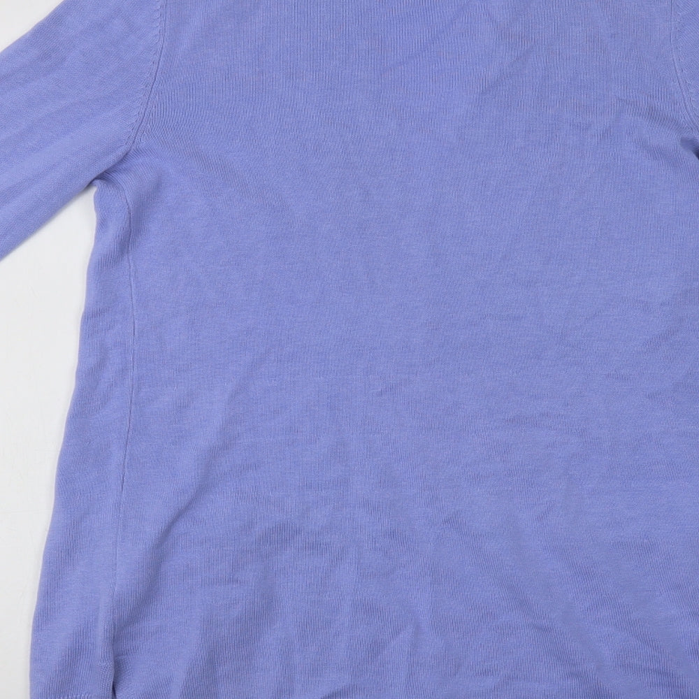 Isaac Mizrahi Womens Purple V-Neck  Cotton Cardigan Jumper Size XS
