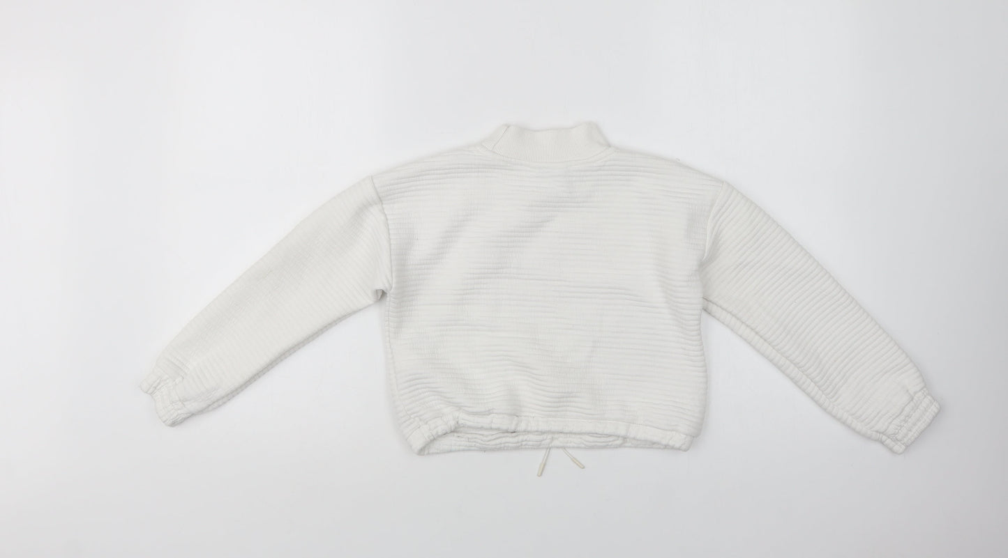 Primark Girls White  Polyester Pullover Sweatshirt Size 9-10 Years