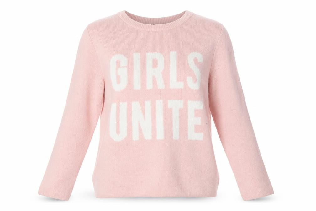 H&M Womens Pink Crew Neck  Acrylic Pullover Jumper Size M