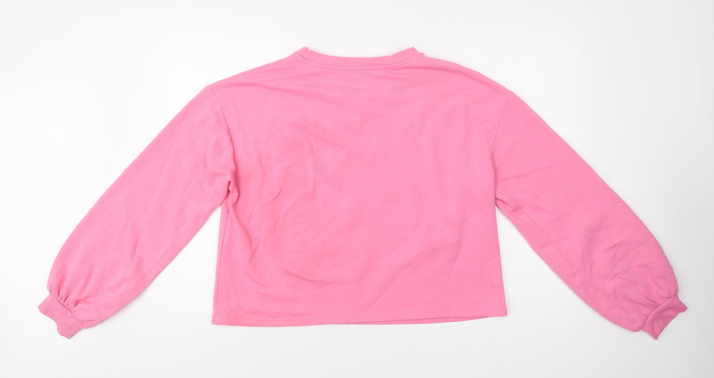 New Look Womens Pink  Polyester Pullover Sweatshirt Size 14