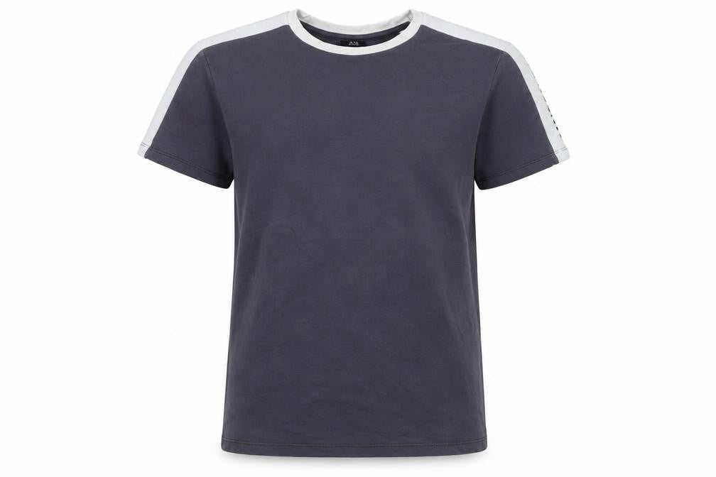 River Island Boys Grey Striped Cotton Basic T-Shirt Size 9-10 Years Roll Neck Pullover
