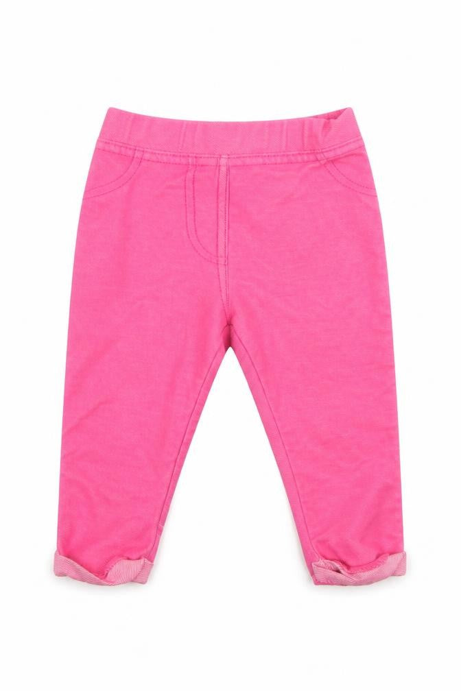 F&F Girls Pink  Cotton Jogger Leggings Size 3-6 Months