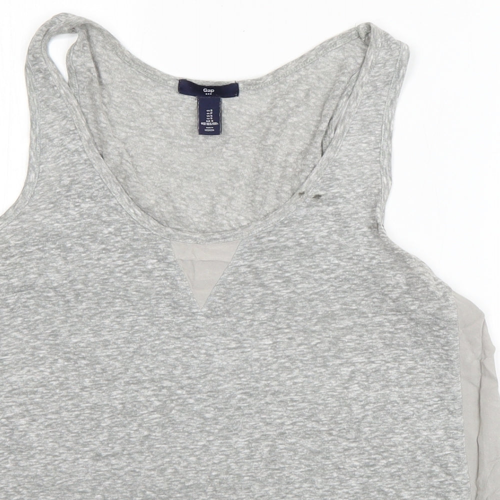 Gap Womens Grey  Cotton Basic Tank Size S Scoop Neck