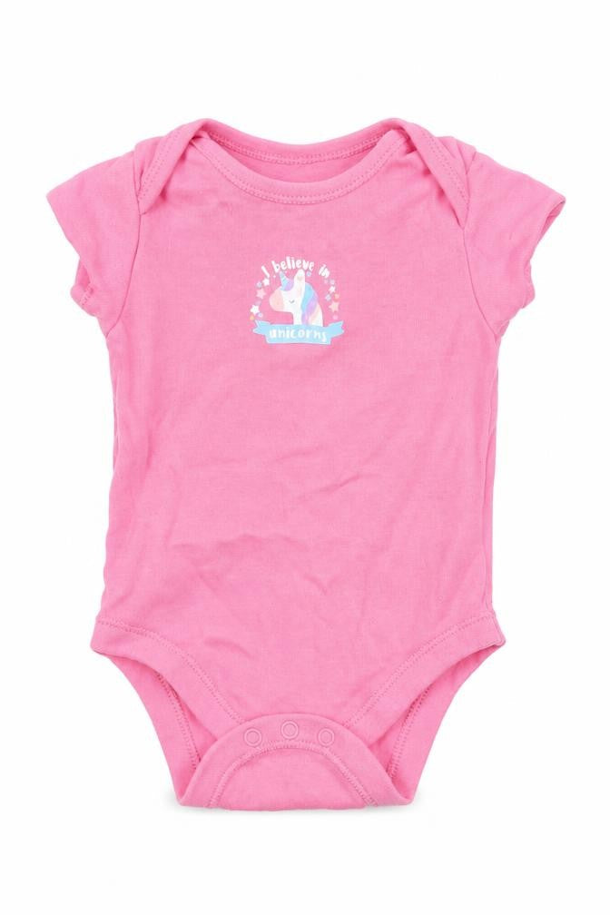 Primark Girls Pink  Cotton Babygrow One-Piece Size 3-6 Months  Snap - Unicorn