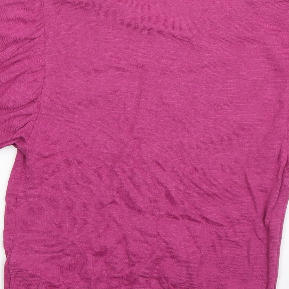 Great Plains Womens Pink Scoop Neck  Cotton Cardigan Jumper Size S
