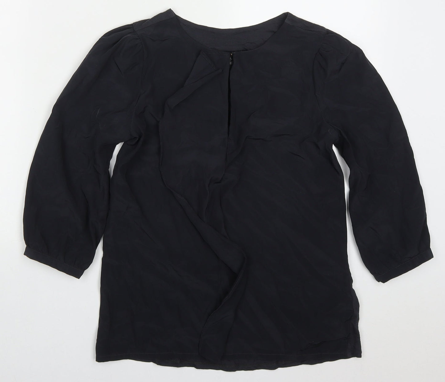 NEXT Womens Grey  Polyester Basic Blouse Size 6 Round Neck