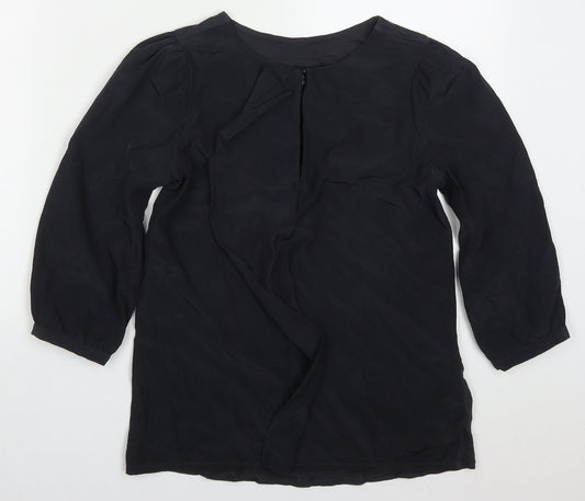 NEXT Womens Grey  Polyester Basic Blouse Size 6 Round Neck