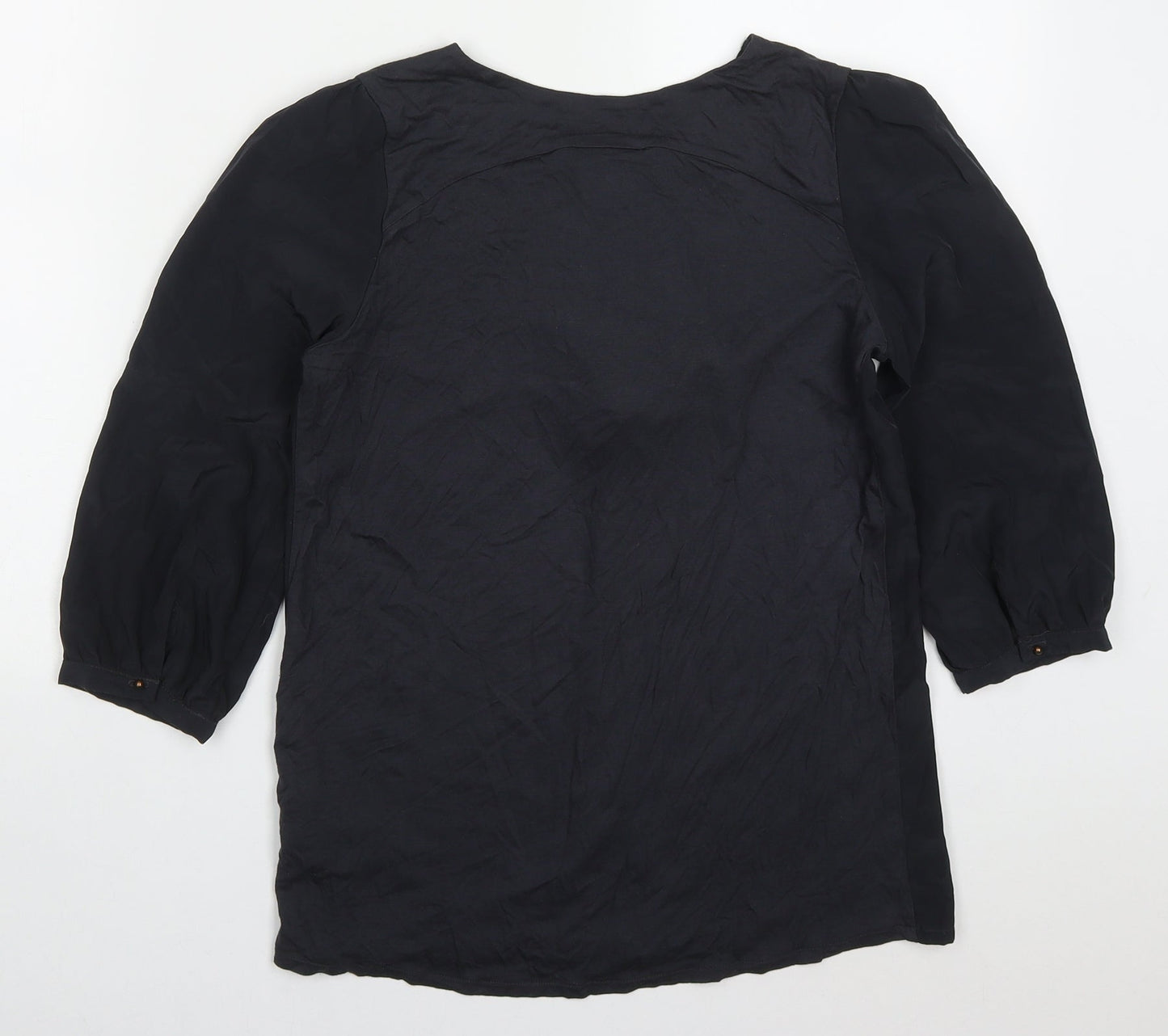 NEXT Womens Grey  Polyester Basic Blouse Size 6 Round Neck
