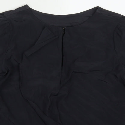 Next Womens Grey  Polyester Basic Blouse Size 6 Round Neck