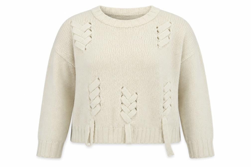 New Look Womens Beige Round Neck  Acrylic Pullover Jumper Size M