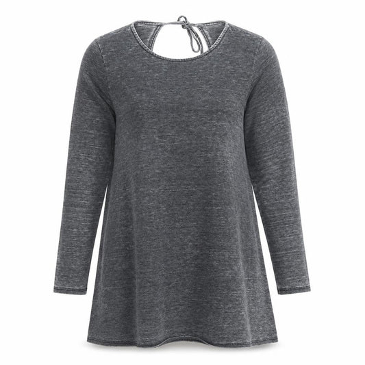 Topshop Womens Grey  Polyester T-Shirt Dress  Size 10  Round Neck Pullover