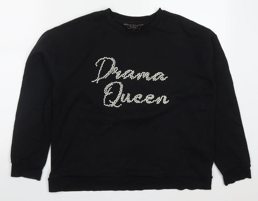 Lipsy Womens Black  Polyester Pullover Sweatshirt Size M  Pullover - Drama Queen