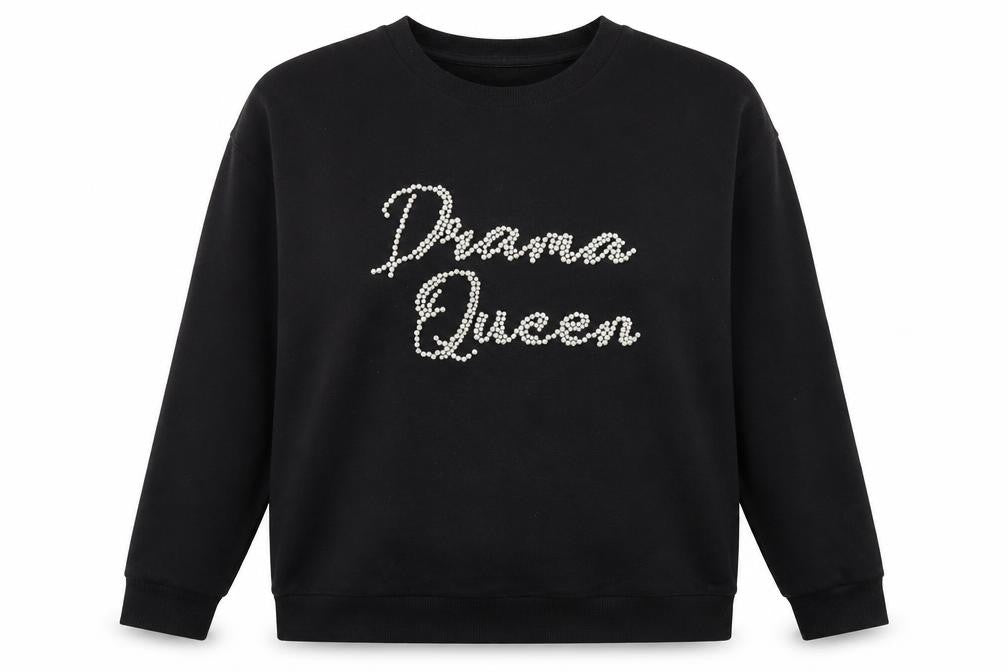 Lipsy Womens Black  Polyester Pullover Sweatshirt Size M  Pullover - Drama Queen