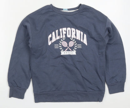 Preloved Primark Girls Blue  Polyester Pullover Sweatshirt Size 9-10 Years  Pullover - California - Front