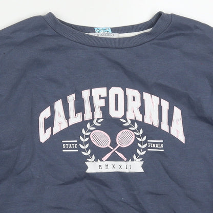 Preloved Primark Girls Blue  Polyester Pullover Sweatshirt Size 9-10 Years  Pullover - California - Detail