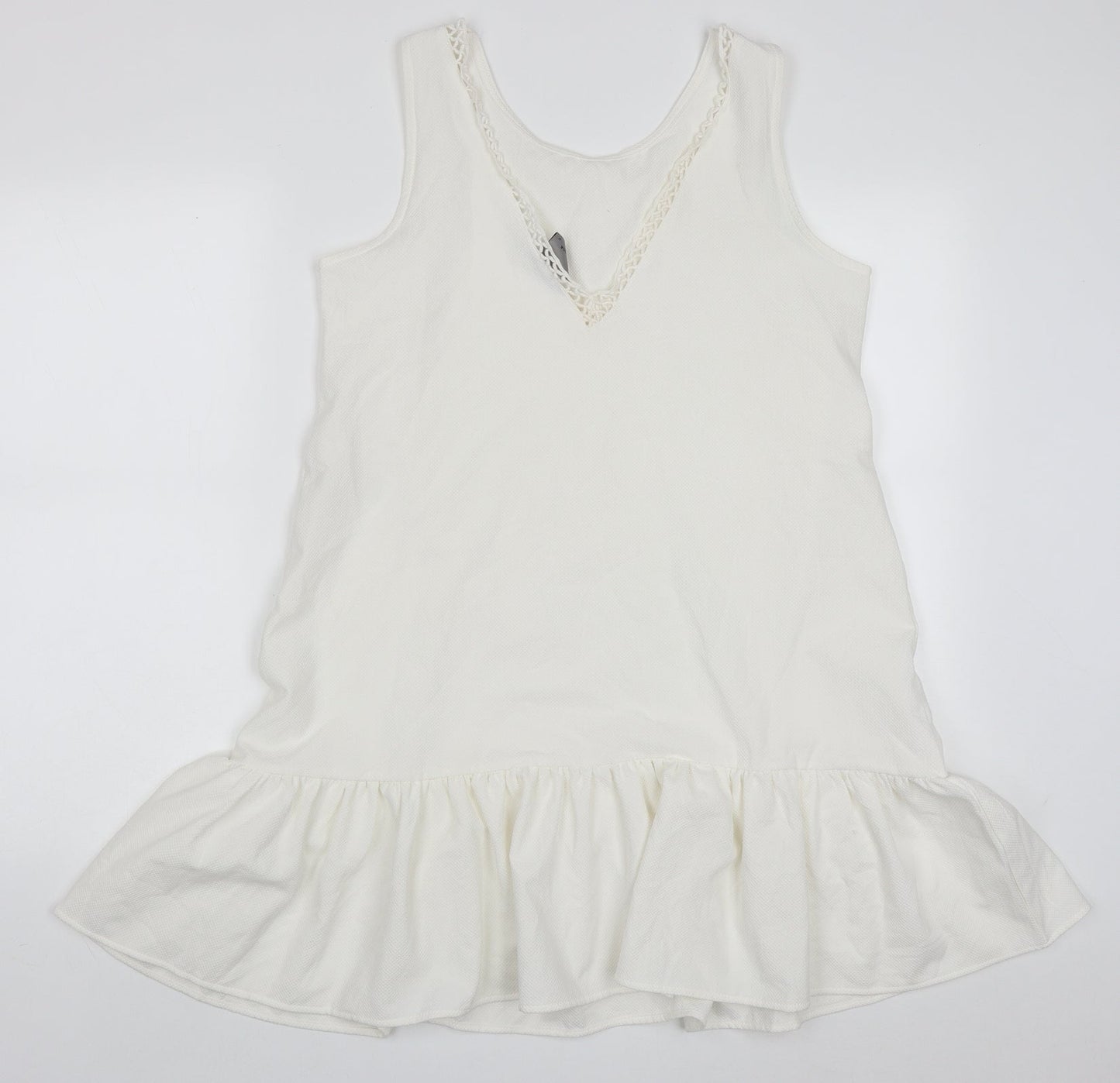 VERO MODA Womens White  Polyester A-Line  Size M  Round Neck Pullover