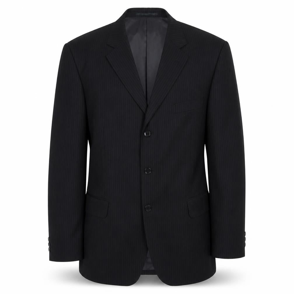 Sovereign Mens Black Striped Wool Jacket Blazer Size 44