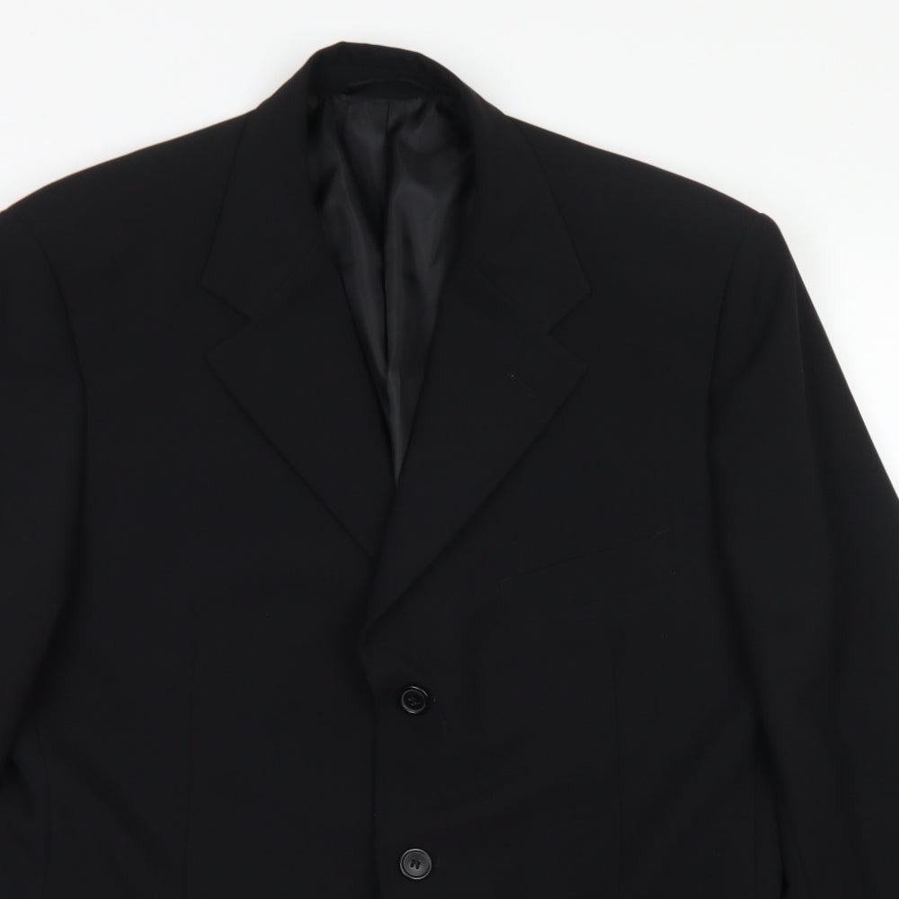 Savatini Mens Black  Polyester Jacket Blazer Size 38