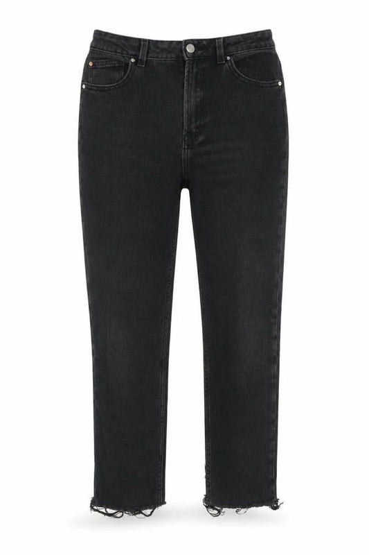 Denim Co Womens Black  Cotton Straight Jeans Size 12 L24 in Regular Button