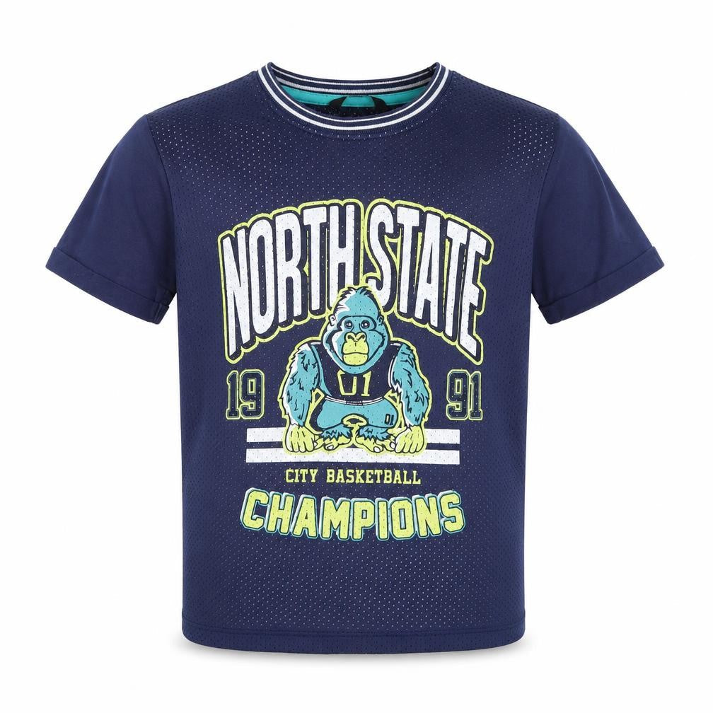 George Boys Blue  Cotton Jersey T-Shirt Size 6-7 Years Crew Neck