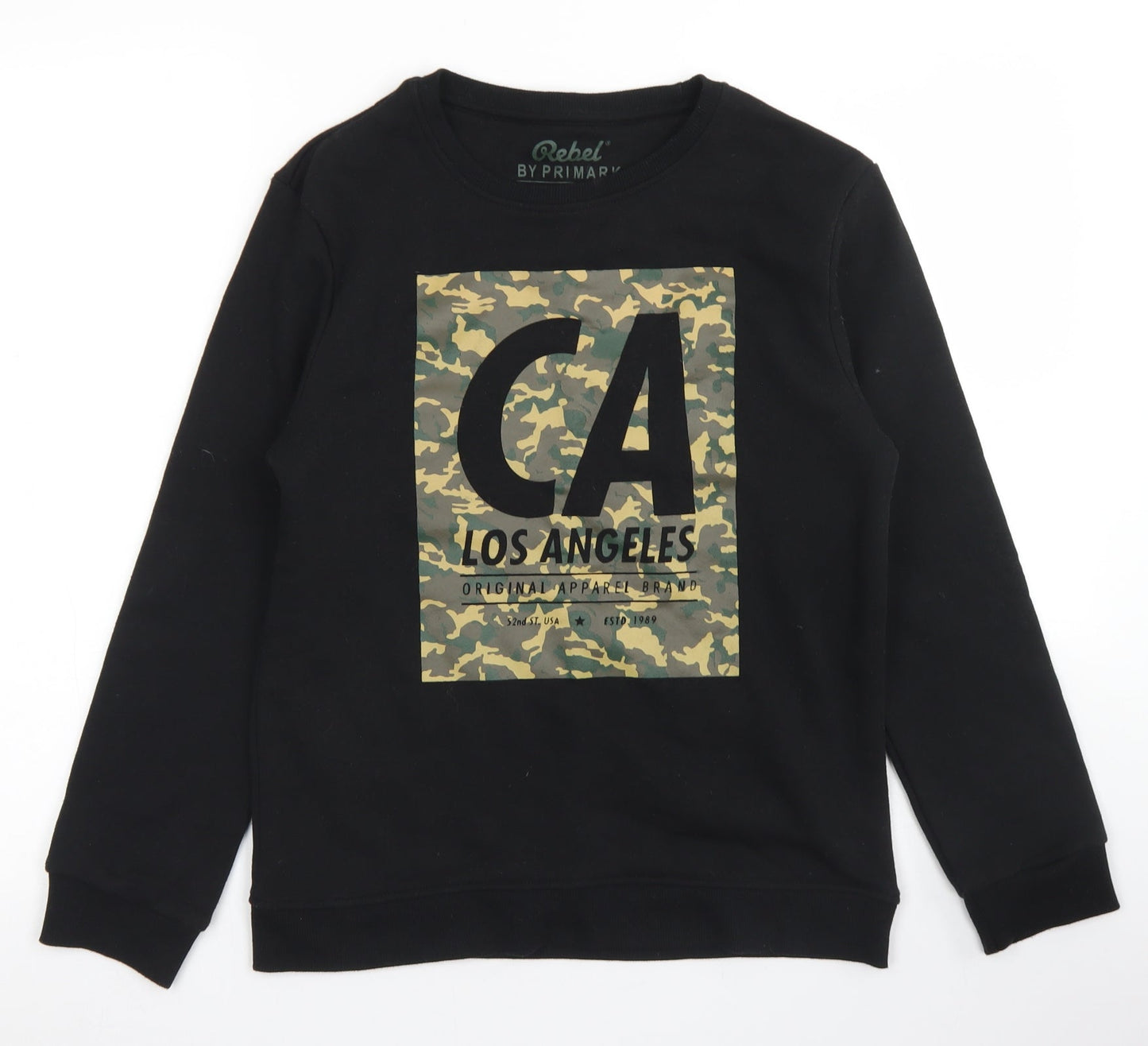 Rebel Boys Black  Polyester Pullover Sweatshirt Size 12-13 Years