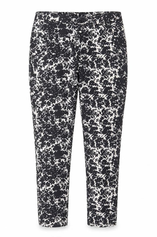 New Look Womens Black Floral Polyester Capri Trousers Size 8 L28 in Regular