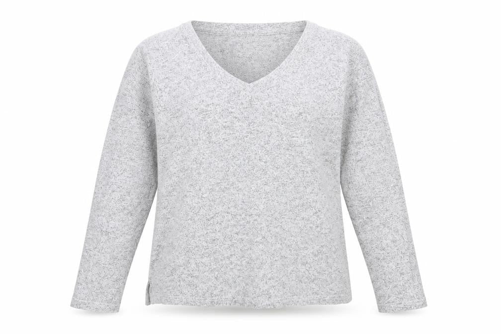 Avenue Womens Grey V-Neck  Viscose Pullover Jumper Size 12