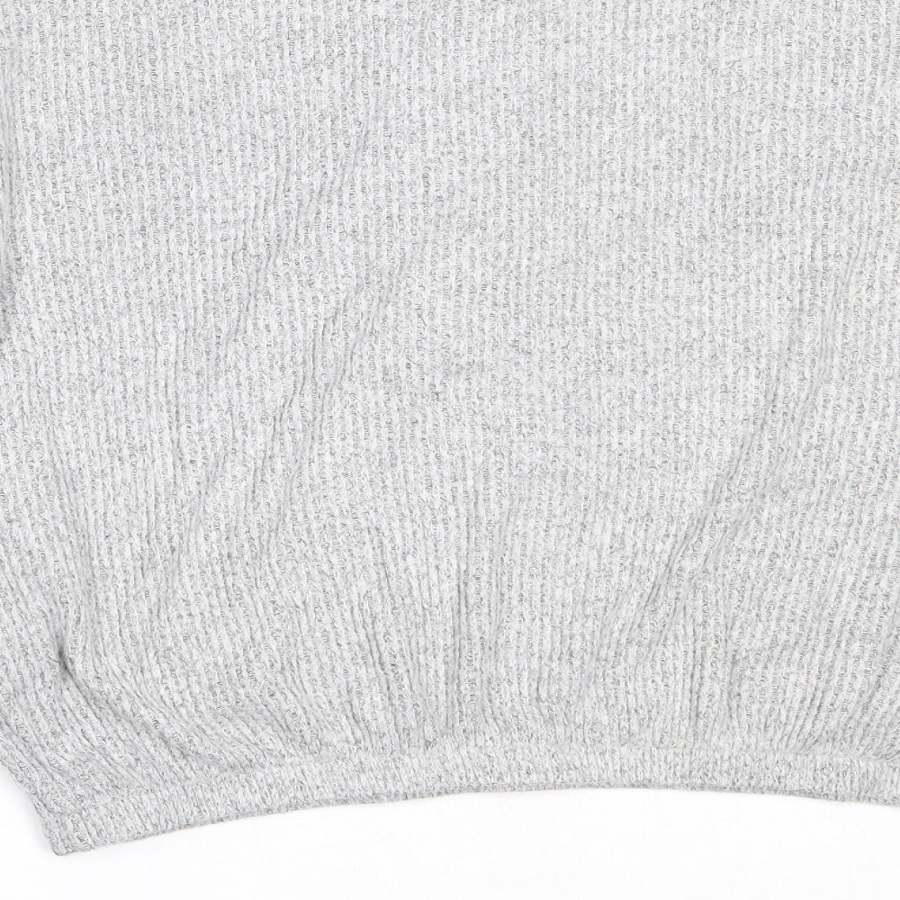 Garage Womens Grey High Neck  Rayon Pullover Jumper Size M
