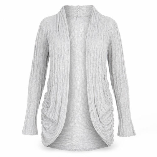 Graffic Womens Grey Round Neck  Polyester Cardigan Jumper Size M