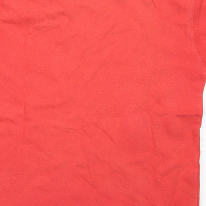 Adams Boys Red  Cotton Basic T-Shirt Size 4 Years Round Neck