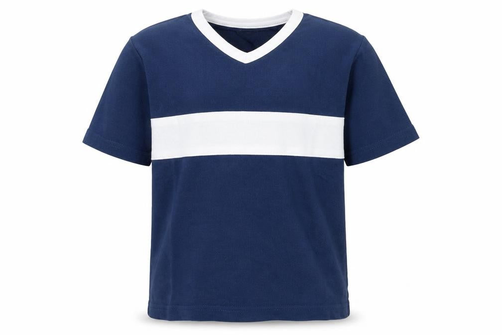 George Boys Blue  Cotton Basic T-Shirt Size 5-6 Years V-Neck