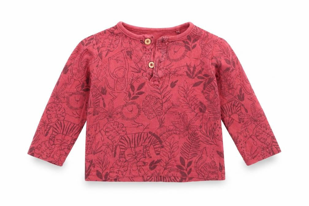 TU Boys Red  Cotton Basic T-Shirt Size 6-9 Months Round Neck