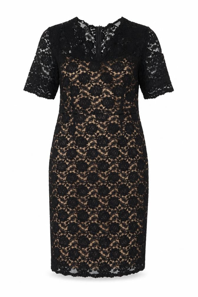 Preworn Womens Black  Polyamide Shift  Size 14  V-Neck