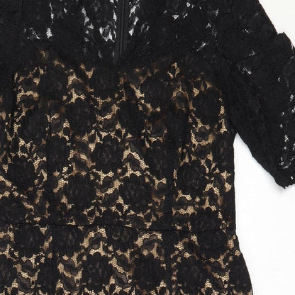 Womens Black  Polyamide Shift  Size 14  V-Neck