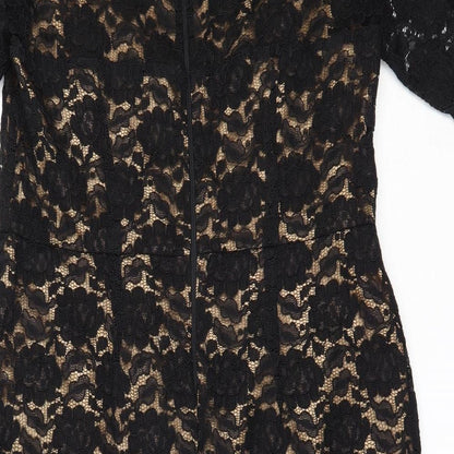 Womens Black  Polyamide Shift  Size 14  V-Neck
