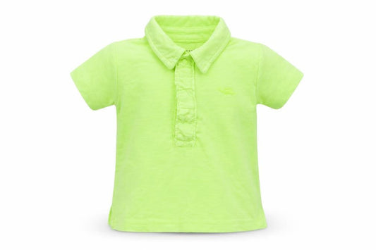 Primark Boys Green  Polyester Basic Polo Size 6-9 Months Collared Button