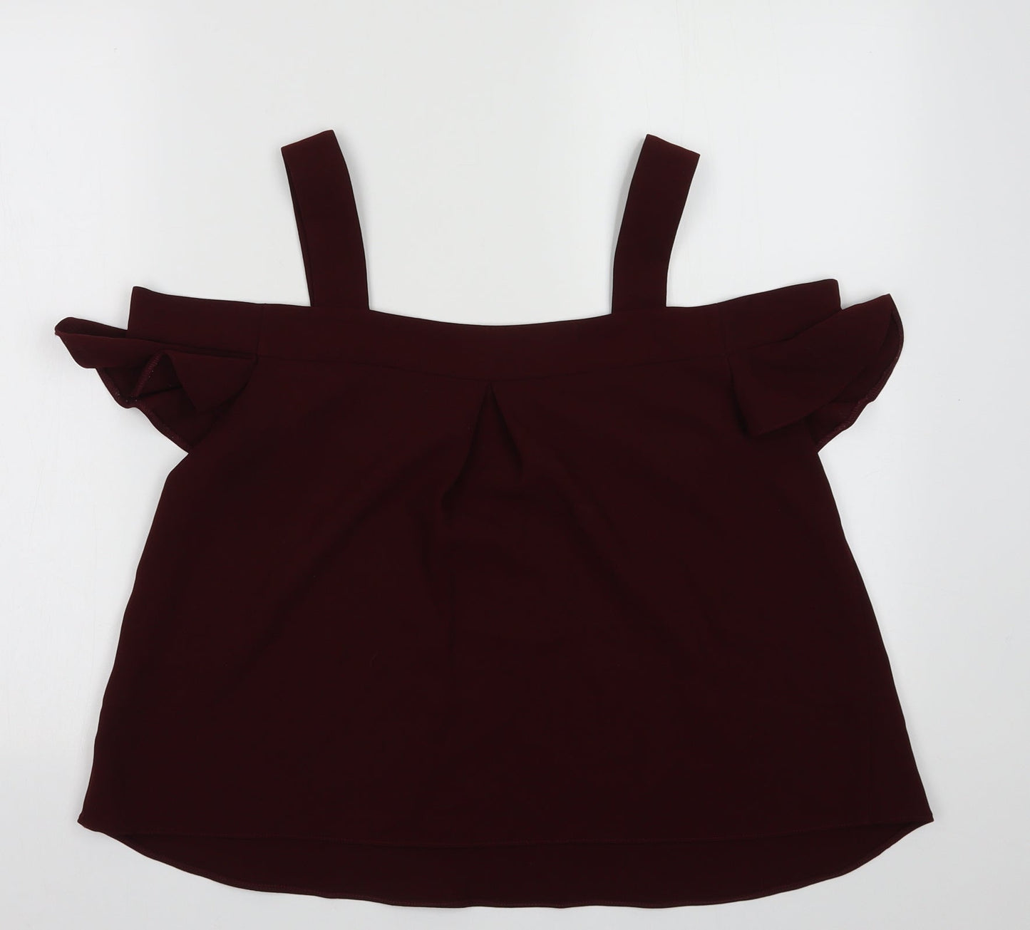 Topshop Womens Purple  Polyester Basic Tank Size 10 V-Neck - cold shoudler