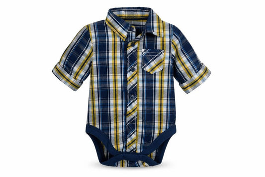Mothercare Boys Black Check Cotton Basic Polo Size 0-3 Months Collared Button