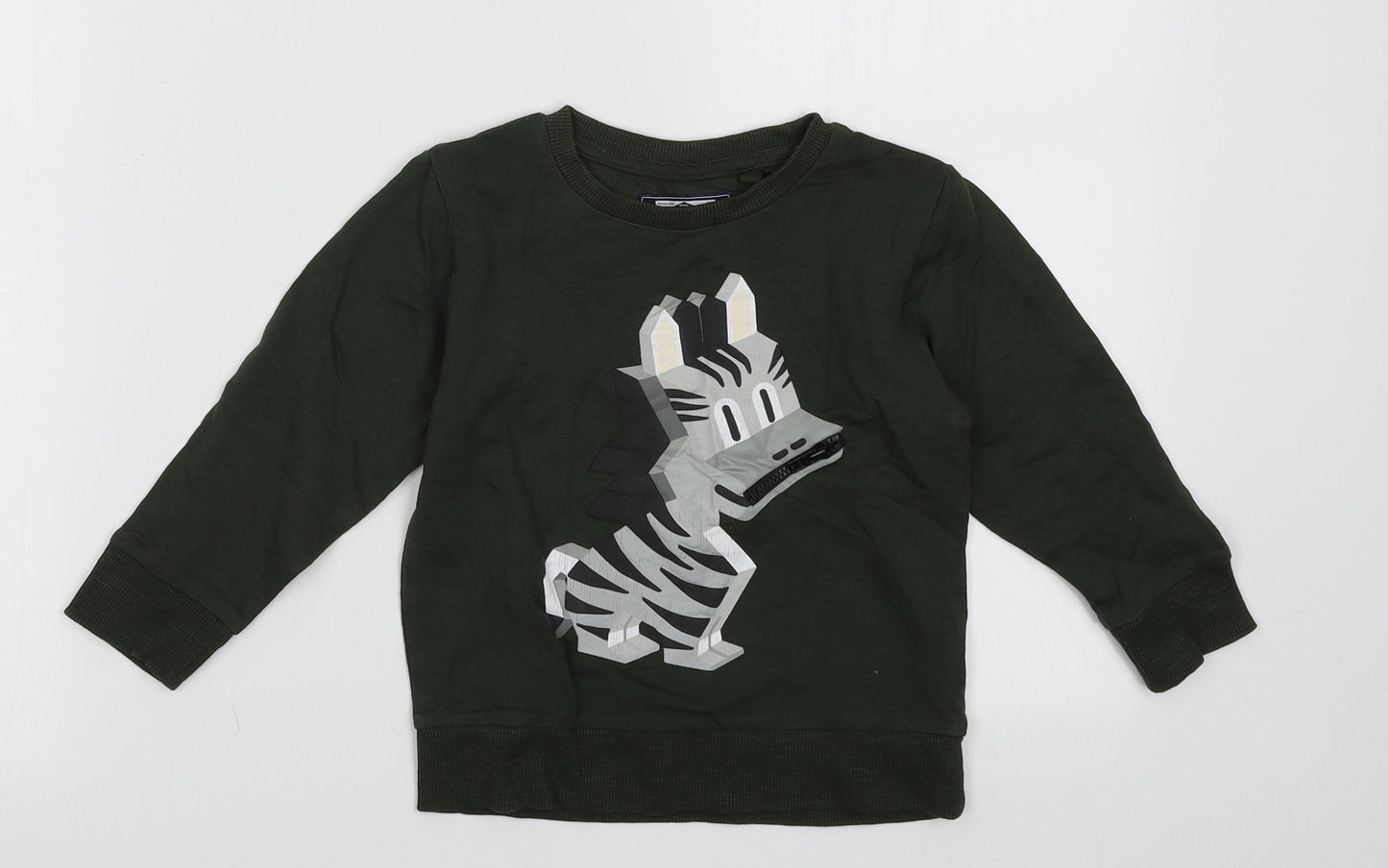 NEXT Boys Green  Cotton Pullover Sweatshirt Size 2 Years  Pullover - Zebra