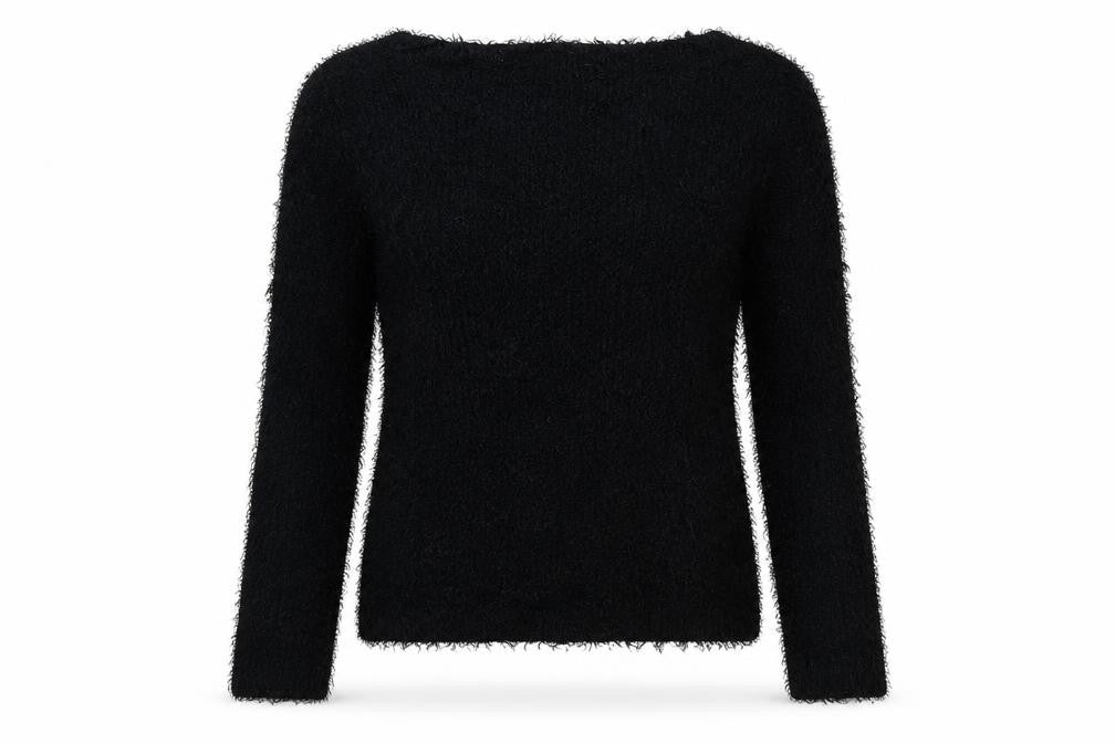 Brave Soul Womens Black Scoop Neck  Polyester Pullover Jumper Size M