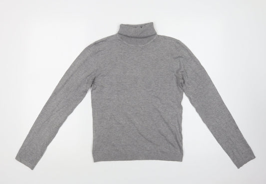 Pull & Bear Womens Grey Roll Neck   Pullover Jumper Size L