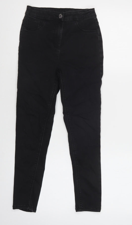 Matalan Girls Black  Cotton Skinny Jeans Size 11 Years  Regular Button