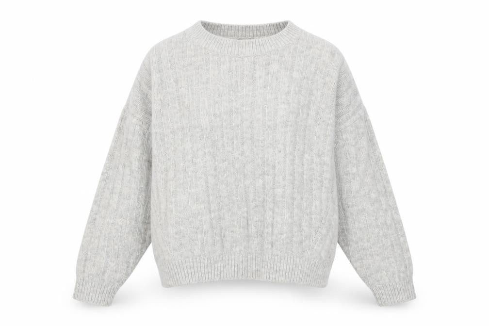 F&F Womens Grey Crew Neck  Acrylic Pullover Jumper Size 8