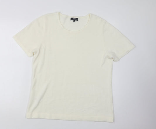 Papaya Womens Ivory Crew Neck  Acrylic Pullover Jumper Size 18