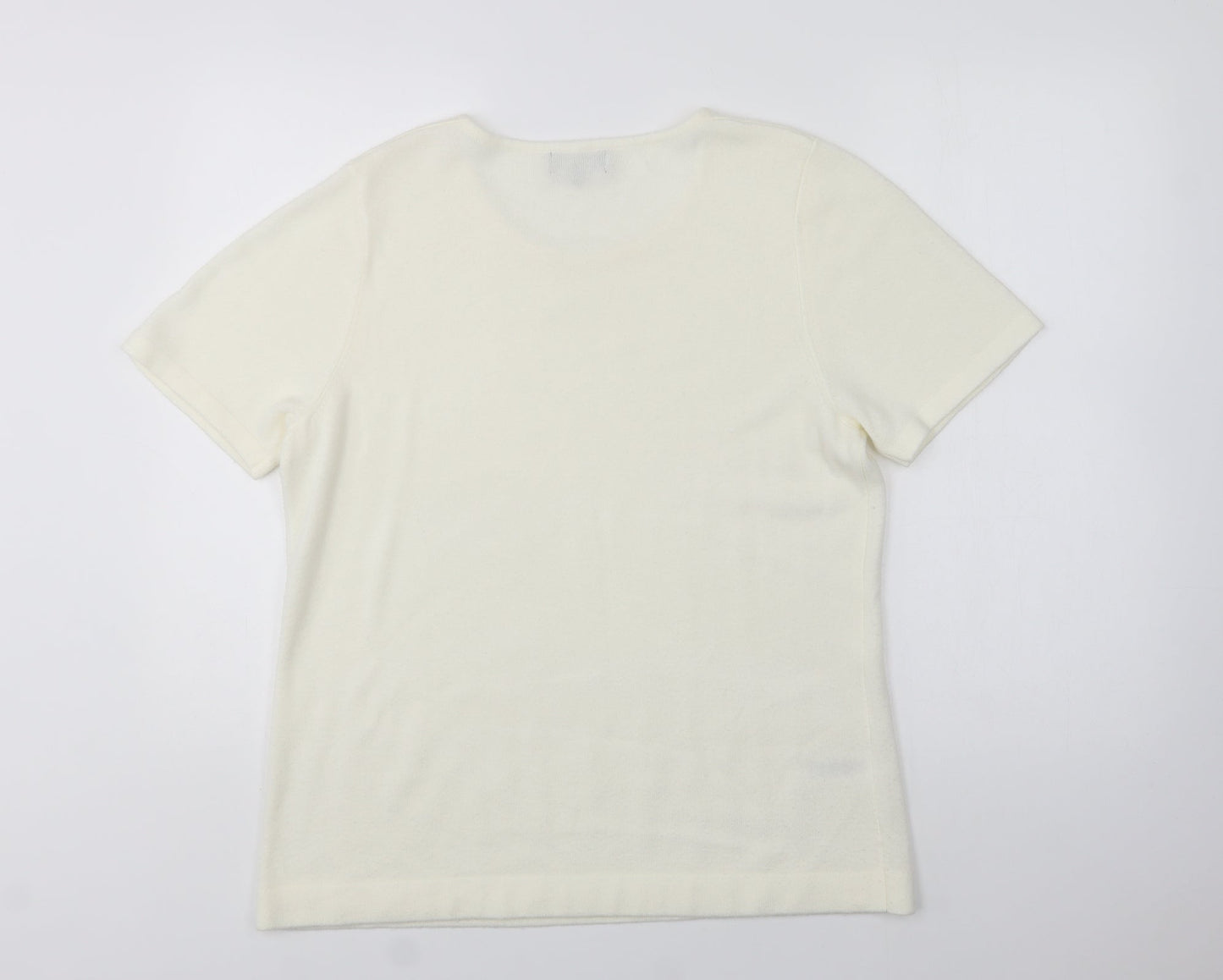 Papaya Womens Ivory Crew Neck  Acrylic Pullover Jumper Size 18