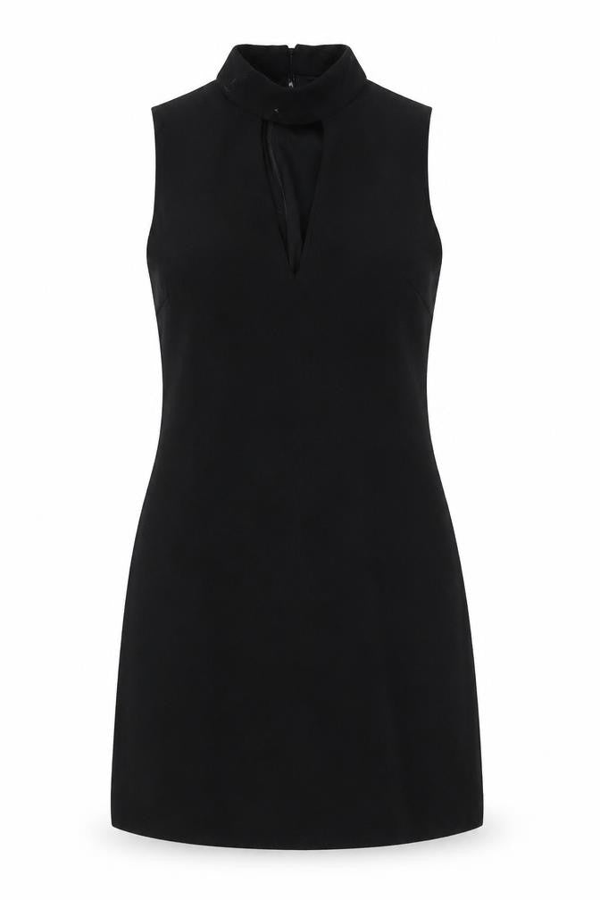 Boohoo Womens Black  Polyester Shift  Size 6  Mock Neck Zip