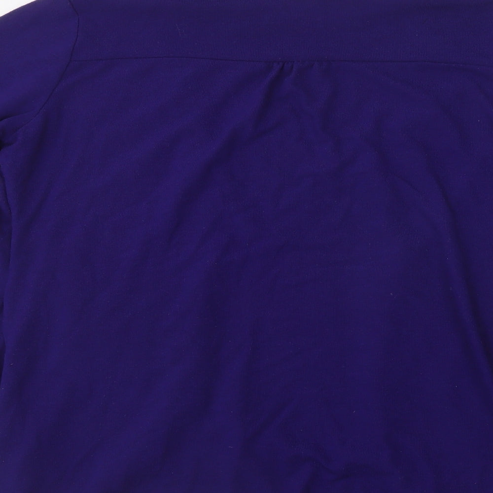 Preworn Womens Purple Round Neck  Polyester Cardigan Jumper Size L